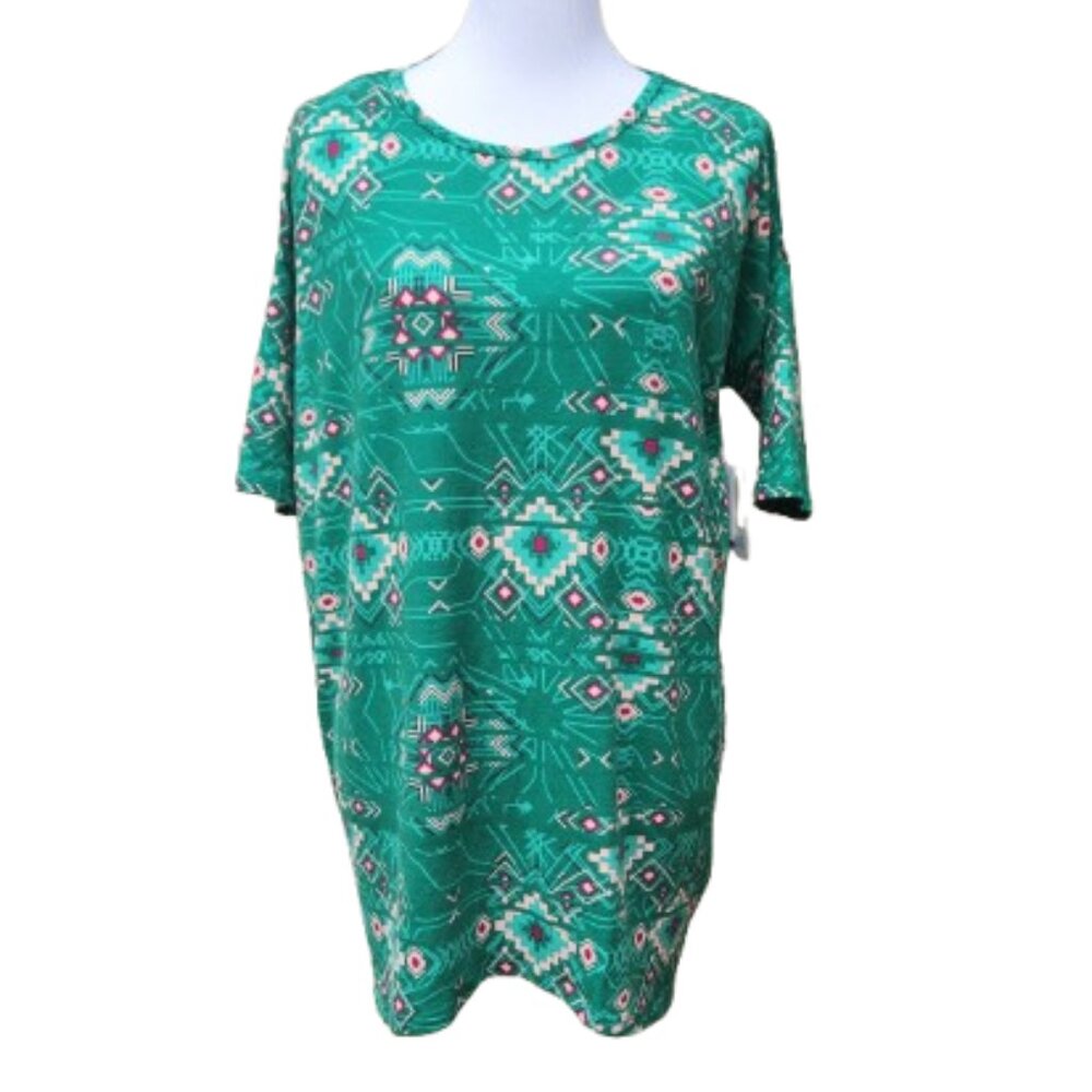Lularoe Dolman Sleeve Top NWT Green Aztec Print Irma